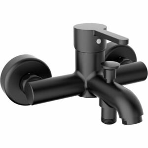 Baterie cada/dus Roca Carelia, monocomanda, fara accesorii, Negru mat imagine