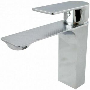 Baterie lavoar tip stalp Ermetiq Modern, monocomanda, cartus ceramic, Crom imagine
