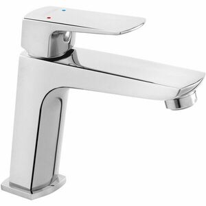 Baterie stativa lavoar Ferro Vitto VerdeLine, monocomanda, ventil cu sistem click-clack, cartus ceramic, aerator, racorduri flexibile, Crom imagine