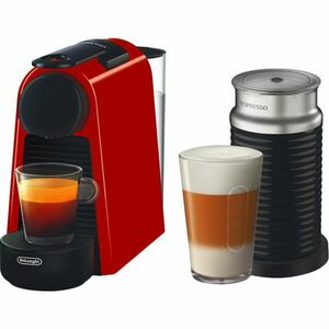Pachet Espressor Nespresso by De'Longhi Essenza Mini Red, 19 bari, 1260 W, 0.6 l + aparat pentru spumare lapte AEROCCINO 3 Black 410W, set capsule degustare inclus imagine