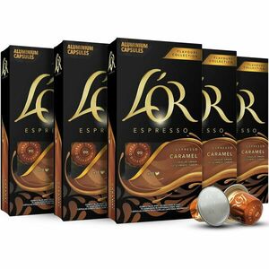 Set 5X capsule cafea L'OR Espresso Caramel, 50 de capsule de aluminiu, compatibile Nespresso Original, 260 g imagine