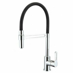 Baterie bucatarie Idrobric Dallas, pipa inalta flexibila, cartus ceramic, racord flexibil din inox F3/8, 40 cm, kit de montaj rapid, Crom lucios imagine