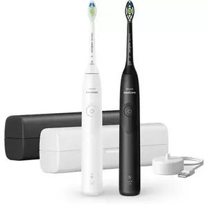 Set Periute de dinti electrice sonice Philips Seria 5300 HX7109/01, 2 viteze, 62.000 oscilatii, Temporizator, Husa calatorie imagine