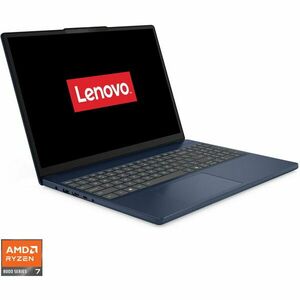 Laptop Lenovo IdeaPad Slim 3 15AHP10 cu procesor AMD Ryzen™ 7 8840HS pana la 5.1GHz, 15.3 WUXGA, IPS, 24GB SSD RAM, 1TB SSD, AMD Radeon™ 780M Graphics, No OS, Cosmic Blue imagine