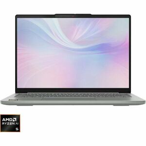 Laptop Lenovo IdeaPad Slim 5 14AKP10 cu procesor AMD Ryzen™ AI 5 340 pana la 4.8GHz, 14 WUXGA, OLED, 16GB DDR5 RAM, 1TB SSD, AMD Radeon™ 840M Graphics, No OS, Luna Grey imagine