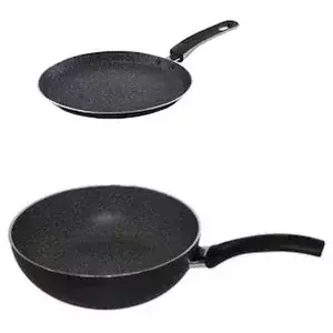 Set Tigaie Inalta Aluminiu Pepita Granit 26 Cm + Tigaie De Clatite 25 Cm Pepita Granit, Studio Casa imagine