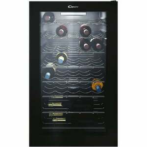 Racitor de vinuri Candy CWC 150 EM/NF, 41 sticle, H 85 cm, Clasa G, negru, 41 sticle, H 85 cm, Clasa G, negru imagine