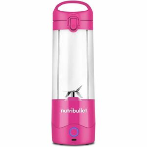 Blender portabil Nutribullet NBP003BP, capacitate 475 ml, 15 utilizari per incarcare, USB-C, roz imagine