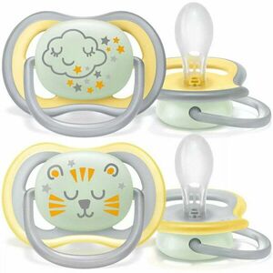 Set 2 suzete Philips-Avent SCF376/01, ultra air pacifier 18+ luni, Ortodontice, fara BPA, fosforescente, Tigru/Nor imagine