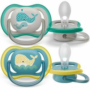 Set 2 suzete Ultra Air Philips-AVENT SCF349/24 , Ortodontice, fara BPA, 18 luni+, Gri/Albastru imagine