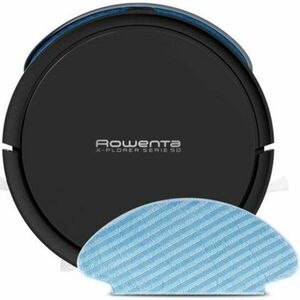 Aspirator robot Rowenta X-Plorer Serie 50 RR7375WH, aspirator si mop, 120 min, 3 senzori, 14.8V, statie de incarcare, curatare 4 in 1, mop Smart Aqua Power, Wi-Fi, negru imagine
