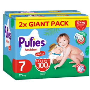 Scutece chilotel Pufies Fashion, marimea 7 Extra Large Plus, 100 bucati, 17+ kg, pachet Giant*2 imagine