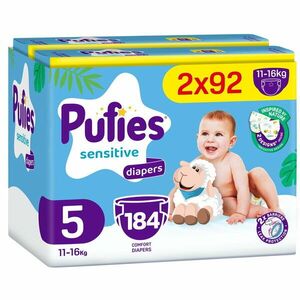 Scutece Pufies Sensitive, marimea 5, 184 bucati, 11-16 kg, Mega Pack*2 imagine