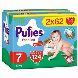 Scutece chilotel Pufies Fashion, marimea 7, 124 bucati, 17+ kg, Mega Pack*2 imagine