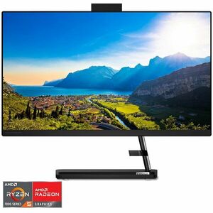 Sistem All-in-One Lenovo IdeaCentre AIO 3 24ALC6 cu procesor AMD Ryzen™ 5 7430U pana la 4.3GHz, 23.8, Full HD, IPS, 16GB DDR4, 512GB SSD M.2 2280 PCIe 4.0x4 NVMe, AMD Radeon™ Graphics, No OS, Black imagine