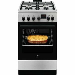 Aragaz Electrolux LKK540223X, SteamBake, AirFry, 4 arzatoare, Gaz + Electric, L 50 cm, Grill, inox imagine