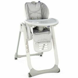 Scaun de masa pentru bebelusi Chicco Polly 2 Start, cu 4 roti, HAPPY SILVER 0 luni+ imagine