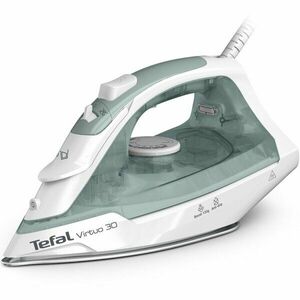 Fier de calcat cu abur Tefal Virtuo FV2C42E0, 2000W, jet de abur 120 g/min, abur variabil 0-27 g/min, rezervor apa 240 ml, talpa ceramica, varf de precizie, sistem anticalcar, protectie antipicurare, verde & alb imagine