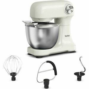 Robot de bucatarie Tefal Bake Easy QB140AF0, 500W, 12 trepte de viteza, bol 3.5L, functie Pulse, design compact, tel pentru oua, accesoriu mixat, carlig aluat, functie oprire automata, bej imagine