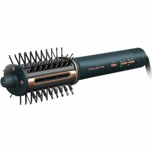 Perie cu aer cald 3 in 1 Rowenta Air Brush 3D UB9720E0, 1100W, 3 trepte de viteza - temperatura, generator de ioni, functie jet de aer rece, varf rece, verde & bronz imagine