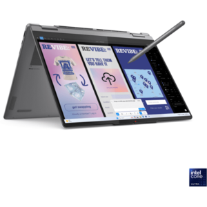 Ultrabook Lenovo 14'' Yoga 7 2-in-1 14ILL10, 2.8K OLED 120Hz Touch, Procesor Intel® Core™ Ultra 7 258V (12M Cache, up to 4.80 GHz), 32GB LPDDR5X, 1TB SSD, Intel Arc 140V, Win 11 Home, Luna Grey, 3Yr Onsite Premium Care imagine