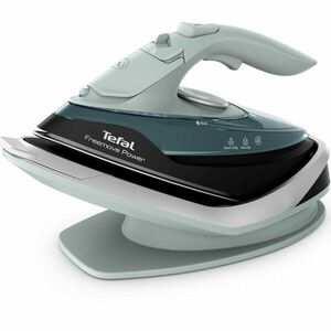 Fier de calcat fara fir Tefal Freemove Power FV6670E0, 2600W, jet abur 220 g/min, abur variabil 0 - 40 g/min, recipient apa 250 ml, sistem anticalcar, talpa ceramica, incalzire rapida in 30s, sistem antipicurare, calcare verticala, verde & negru imagine