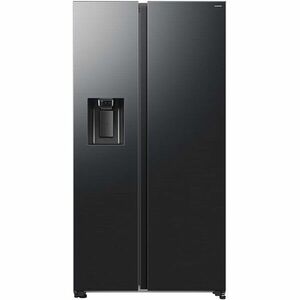 Side by side Samsung RS70F64KDFEO, 640 l, SmartThings AI Energy, Full No Frost, Mono & Metal Cooling, Dozator de apa/gheata, Compresor Digital Inverter, Clasa D, H 178.4 cm, Inox negru imagine