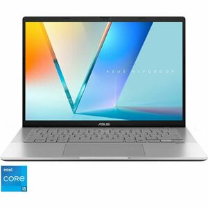 Laptop ASUS Vivobook S14 S3407VA cu procesor Intel Core i5-13420H pana la 4.6GHz, 14'', WUXGA, IPS, 16GB DDR5 RAM, 1TB SSD, Intel UHD Graphics, No OS, Cool Silver imagine