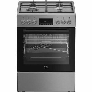 Aragaz Beko FBMA61330GXDT, Mixt, 4 arzatoare, High-Efficiency, SteamShine Cleaning, AirFry, Clasa A, 60 cm, Inox imagine