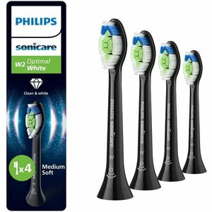 Rezerve Philips Sonicare Optimal White HX6064/88, pachet de 4 capete de periere, Standard, click-on, sincronizarea modurilor BrushSync, Negru imagine