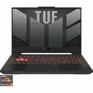 Laptop ASUS Gaming 15.6'' TUF A15 FA507NUR, FHD 144Hz, Procesor AMD Ryzen™ 7 7435HS (16M Cache, up to 4.5 GHz), 16GB DDR5, 512GB SSD, GeForce RTX 4050 6GB, No OS, Mecha Gray imagine