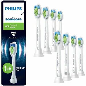 Rezerve Philips Sonicare Optimal White HX6068/87, pachet de 8 capete de periere, Standard, click-on, sincronizarea modurilor BrushSync, Alb imagine