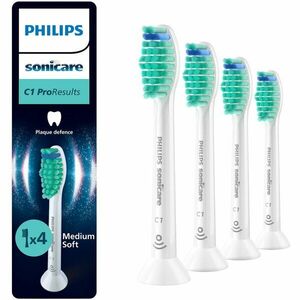 Rezerve Philips Sonicare Pro Results HX6014/87, pachet de 4 capete de periere, Standard, click-on, sincronizarea modurilor BrushSync, Alb imagine