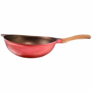 Tigaie wok Neoklein WOK30, diametru 28 cm, aluminiu turnat, invelis anti-aderent, Rosu imagine