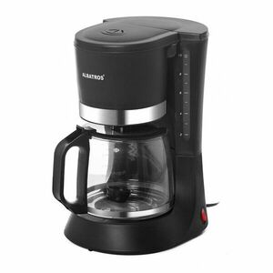 Filtru de cafea Albatros Delice, 680 W, 8 - 10 ceşti, 1.2 L, Functie antipicurare, Cană de sticlă, Negru/Ornament inox imagine