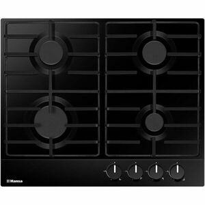 Plita incorporabila Hansa BHGS650103, 4 Arzatoare, Gaz, Aprindere electrica, Negru imagine