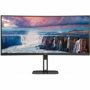 Monitor LED AOC CU34V5C/BK Curbat 34 inch UWQHD VA 4 ms 100 Hz USB-C FreeSync imagine