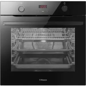 Cuptor incorporabil Hansa X-Type BOES684620 Clasa A, 77L, SteamCleaning Email EasyClean, 9 programe, Negru imagine