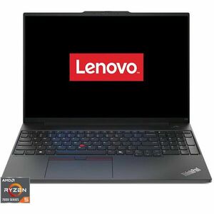 Laptop Lenovo 16'' ThinkPad E16 Gen 2, WUXGA IPS, Procesor AMD Ryzen™ 5 7535HS (16M Cache, up to 4.55 GHz), 32GB DDR5, 1TB SSD, AMD Radeon 660M, No OS, Black imagine
