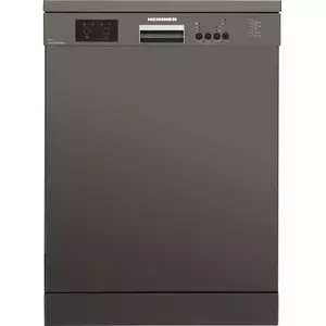 Masina de spalat vase Heinner HDW-FS6006DGE++ , 12 Seturi, 6 programe, Clasa E, Half load, Aquastop, 60 cm, Antracit imagine