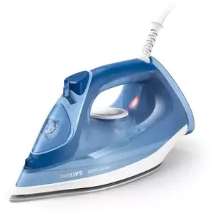 Fier de calcat Philips Seria 3000, putere 2400W, jet continuu de abur 40g/min, culoare albastru, rezervor de apa 300ml, talpa ceramica, oprire automata. imagine