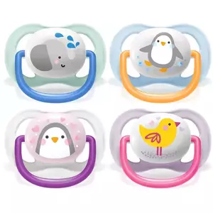 Set suzete Avent Ultra Air Girl 0m+, SCF080/11, mov/roz imagine
