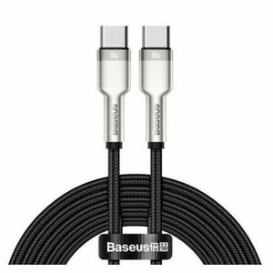 Cablu alimentare si date Baseus Cafule Metal, Fast Charging Data Cable pt. smartphone, USB Type-C la USB Type-C 100W, braided, 2m, negru imagine
