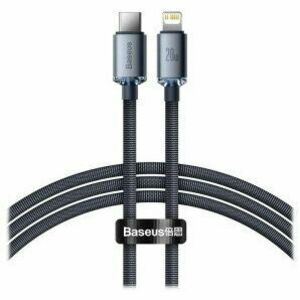 Cablu alimentare si date Baseus Crystal Shine, Fast Charging Data Cable pt. smartphone, USB Type-C la Lightning Iphone PD 20W, 1.2m, negru imagine