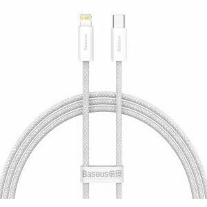 Cablu alimentare si date Baseus Dynamic, Fast Charging Data Cable pt. smartphone, USB Type-C la Lightning Iphone PD 20W, braided, 2m, alb imagine