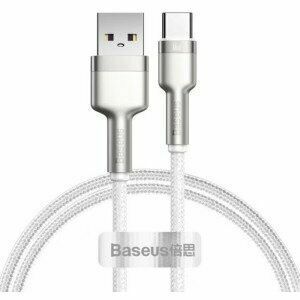 Cablu alimentare si date Baseus Cafule Series, Fast Charging Data Cable pt. smartphone, USB la USB Type-C 66W, braided, 1m, alb imagine