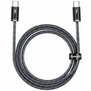 Cablu alimentare si date Baseus Dynamic Series, Fast Charging Data Cable pt. smartphone, USB Type-C la USB Type-C 100W, 1m, braided, gri imagine