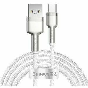 Cablu alimentare si date Baseus Cafule Metal, Fast Charging Data Cable pt. smartphone, USB la USB Type-C 66W, 2m, alb imagine
