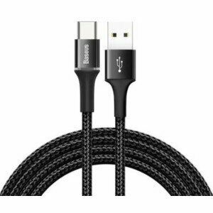 Cablu alimentare si date Baseus Halo, Fast Charging Data Cable pt. smartphone, USB la USB Type-C 2A, brodat, 2m, negru imagine