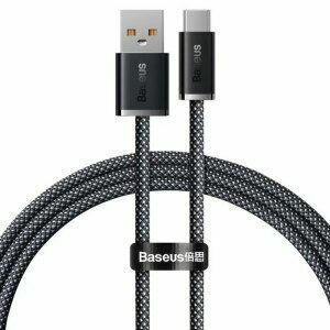 Cablu alimentare si date Baseus, Dynamic Fast Charging Data Cable pt. smartphone, USB (T) la USB Type-C (T), 100W, braided, 1m, gri imagine
